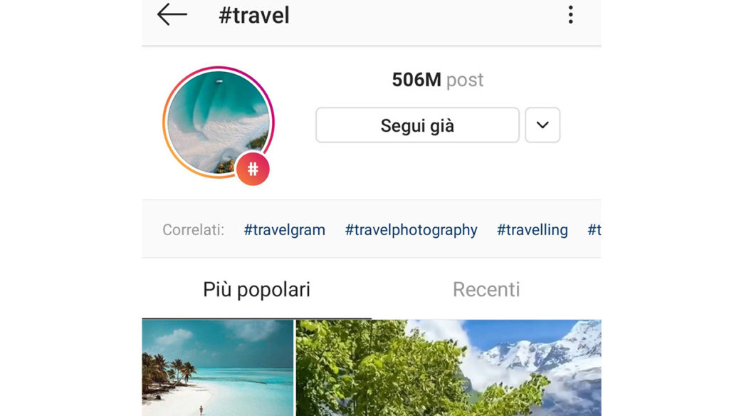 Example of Related Instagram Hashtags